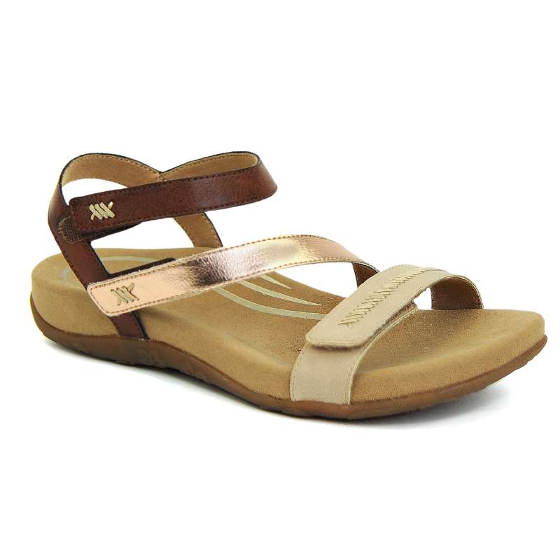 Aetrex Gabby : Women's Sandal Neutral Multi Right Side Front View