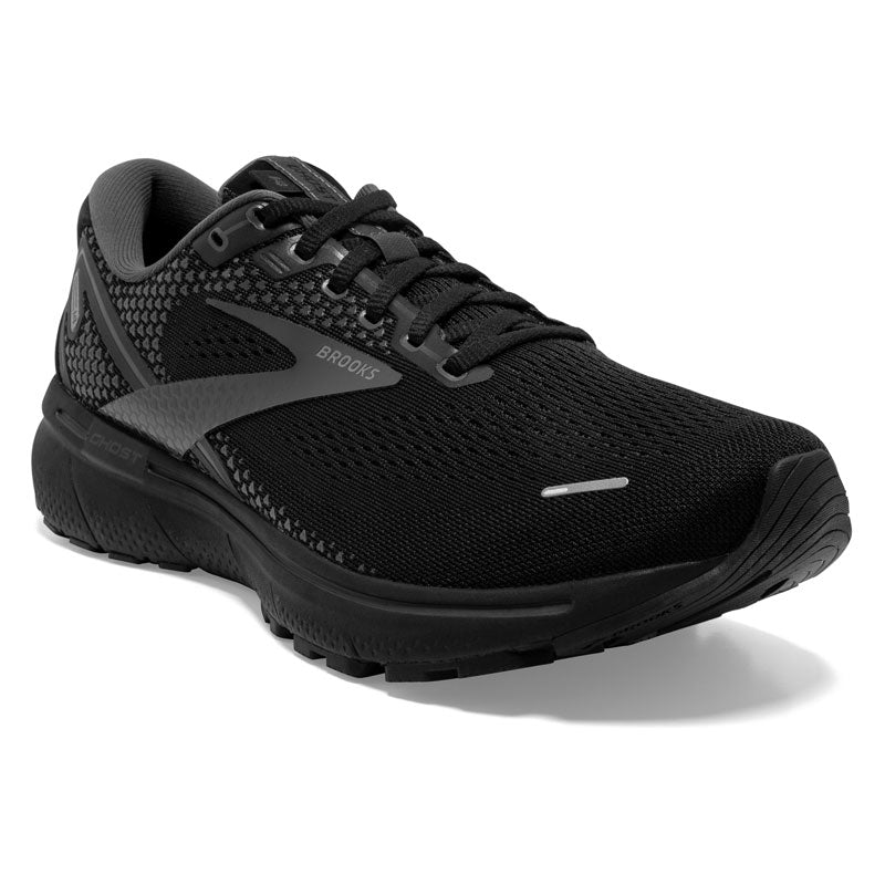 Brooks Ghost 14: Men's Athletic Shoes Black & Ebony Right Side Front View